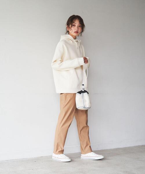 coen（コーエン）の「CVC裏起毛フーディーパーカー（パーカー・レディース・ライトグレー/オフホワイト/ケリー/ブラック・M/L）」の18枚目の写真