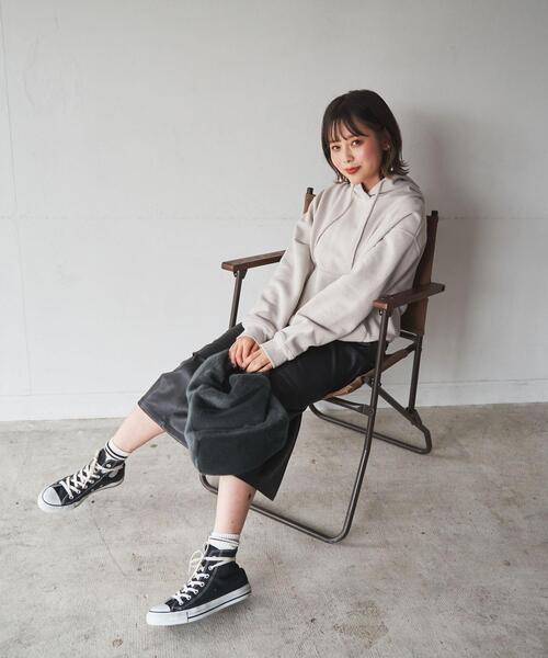 coen（コーエン）の「CVC裏起毛フーディーパーカー（パーカー・レディース・ライトグレー/オフホワイト/ケリー/ブラック・M/L）」の8枚目の写真