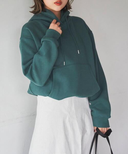 coen（コーエン）の「CVC裏起毛フーディーパーカー（パーカー・レディース・ライトグレー/オフホワイト/ケリー/ブラック・M/L）」の13枚目の写真