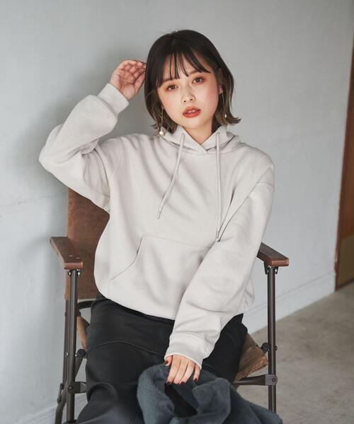 coen（コーエン）の「CVC裏起毛フーディーパーカー（パーカー・レディース・ライトグレー/オフホワイト/ケリー/ブラック・M/L）」の19枚目の写真