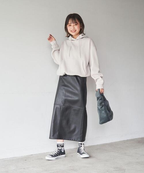 coen（コーエン）の「CVC裏起毛フーディーパーカー（パーカー・レディース・ライトグレー/オフホワイト/ケリー/ブラック・M/L）」の11枚目の写真