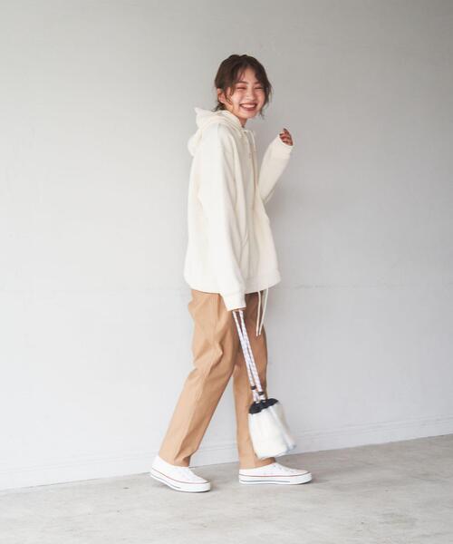 coen（コーエン）の「CVC裏起毛フーディーパーカー（パーカー・レディース・ライトグレー/オフホワイト/ケリー/ブラック・M/L）」の9枚目の写真