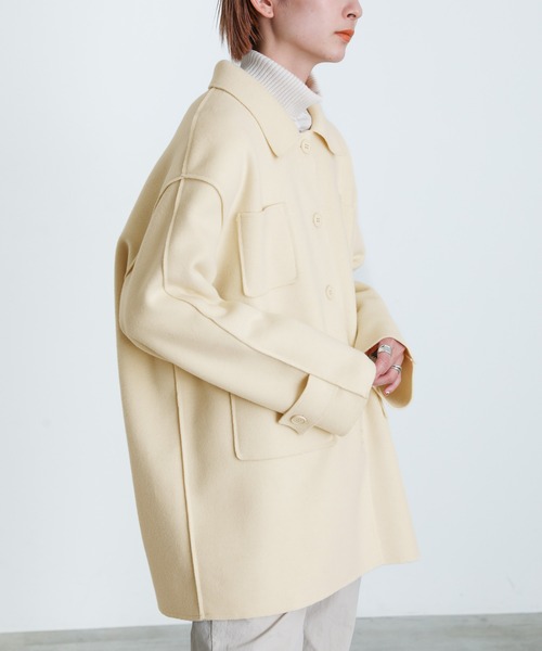 select MOCA（セレクトモカ）の「2021 AW ダブルポケットメルトンミドルジャケット（その他アウター・レディース・ブラック/ブラウン/アイボリー・FREE）」の13枚目の写真