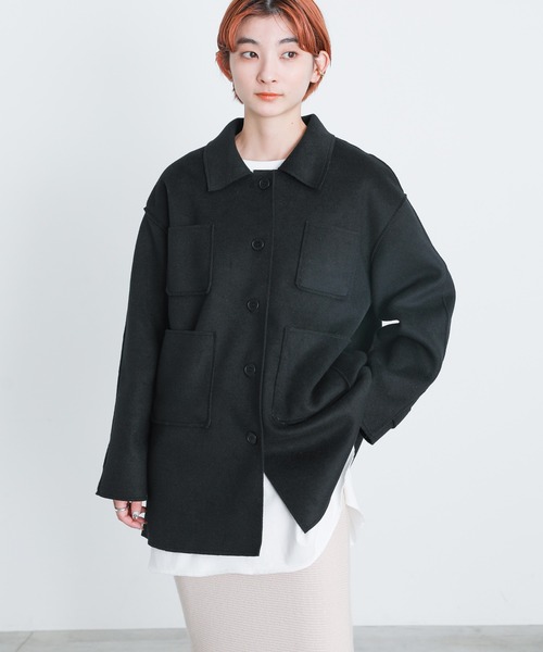 select MOCA（セレクトモカ）の「2021 AW ダブルポケットメルトンミドルジャケット（その他アウター・レディース・ブラック/ブラウン/アイボリー・FREE）」の18枚目の写真