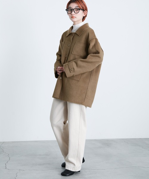 select MOCA（セレクトモカ）の「2021 AW ダブルポケットメルトンミドルジャケット（その他アウター・レディース・ブラック/ブラウン/アイボリー・FREE）」の9枚目の写真