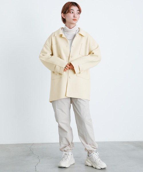 select MOCA（セレクトモカ）の「2021 AW ダブルポケットメルトンミドルジャケット（その他アウター・レディース・ブラック/ブラウン/アイボリー・FREE）」の5枚目の写真