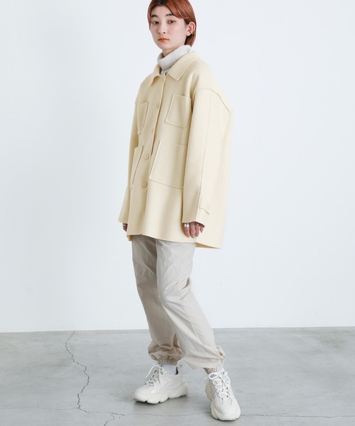 select MOCA（セレクトモカ）の「2021 AW ダブルポケットメルトンミドルジャケット（その他アウター・レディース・ブラック/ブラウン/アイボリー・FREE）」の14枚目の写真