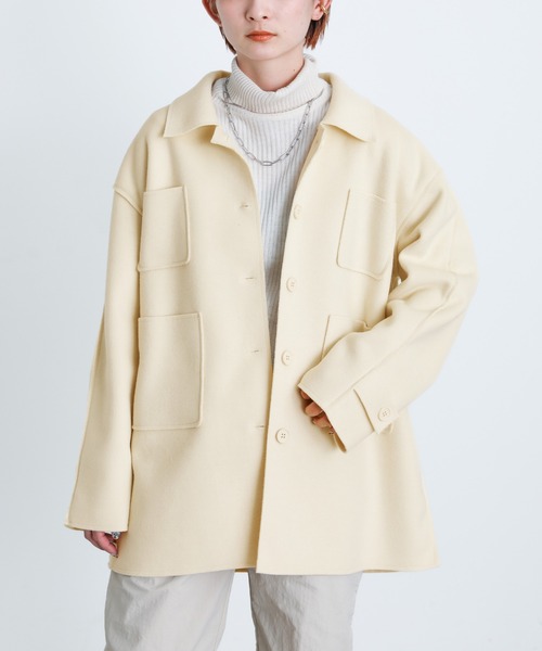 select MOCA（セレクトモカ）の「2021 AW ダブルポケットメルトンミドルジャケット（その他アウター・レディース・ブラック/ブラウン/アイボリー・FREE）」の11枚目の写真