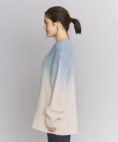BEAUTY&YOUTH UNITED ARROWS(ビューティーアンドユースユナイテッドアローズ)の「BY グラデーション ケーブルニット プルオーバー(ニット/セーター・レディース・グレー/オフホワイト・FREE)」の5枚目の写真