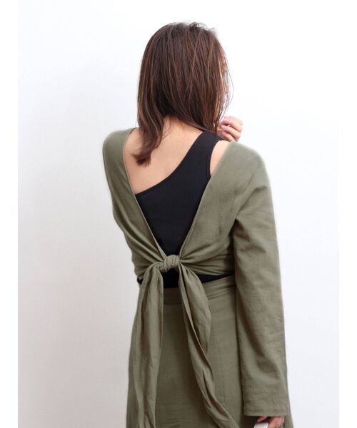 Ungrid（アングリッド）の「ワンショルダータンクトップ（タンクトップ・レディース・ブラック/オフホワイト/カーキ・FREE）」の5枚目の写真