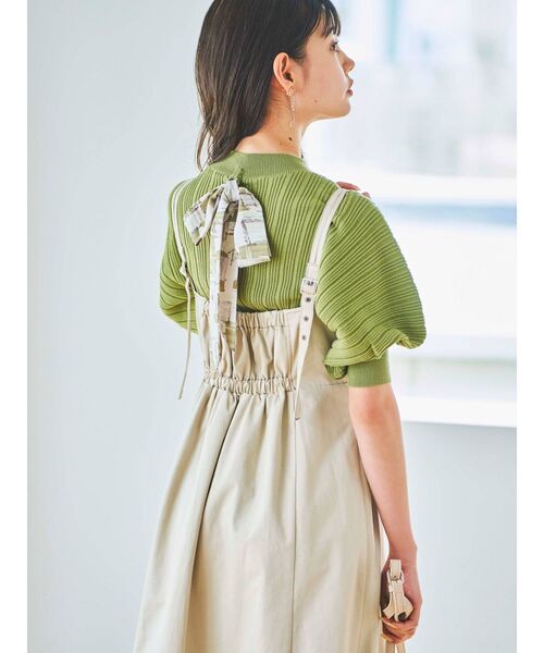 dazzlin（ダズリン）の「カシュクールステッチレイヤードワンピース（ワンピース・レディース・ベージュ/オフホワイト/インディゴブルー・FREE）」の4枚目の写真