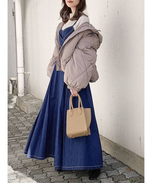 dazzlin（ダズリン）の「カシュクールステッチレイヤードワンピース（ワンピース・レディース・ベージュ/オフホワイト/インディゴブルー・FREE）」の7枚目の写真