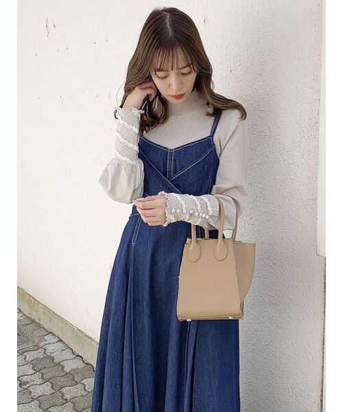 dazzlin（ダズリン）の「カシュクールステッチレイヤードワンピース（ワンピース・レディース・ベージュ/オフホワイト/インディゴブルー・FREE）」の21枚目の写真