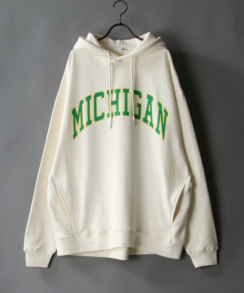 SITRY(シトリー)の「wide silhouette college print sweat hoodie/ワイドシルエット カレッジプリント スウェット フーディー/パーカー(パーカー・メンズ・グリーン/杢グレー/チャコールグレー/ネイビー/ブラック/ブルーグレー/グレイッシュベージュ/ホワイト系その他/オフホワイト/グレー系その他/ブラック系その他・M/L)」の1枚目の写真