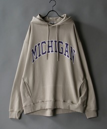 wide silhouette college print sweat hoodie/ワイドシルエット カレッジプリント スウェット フーディー/パーカー