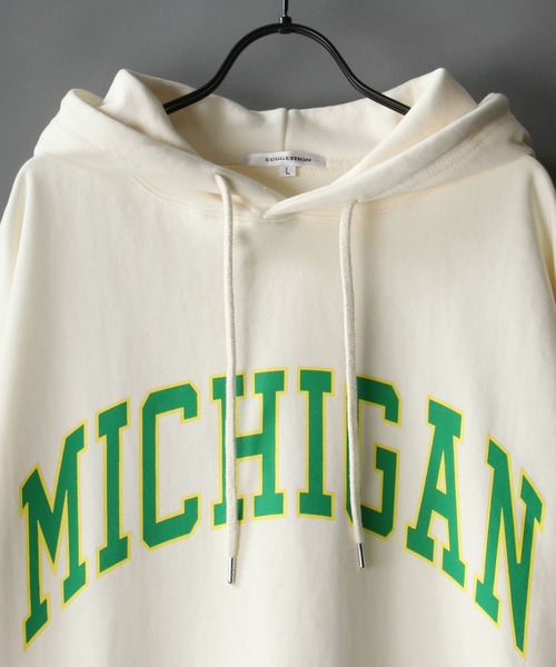 SITRY(シトリー)の「wide silhouette college print sweat hoodie/ワイドシルエット カレッジプリント スウェット フーディー/パーカー(パーカー・メンズ・グリーン/杢グレー/チャコールグレー/ネイビー/ブラック/ブルーグレー/グレイッシュベージュ/ホワイト系その他/オフホワイト/グレー系その他/ブラック系その他・M/L)」の14枚目の写真
