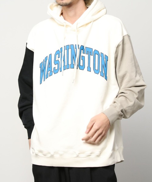 SITRY(シトリー)の「wide silhouette college print sweat hoodie/ワイドシルエット カレッジプリント スウェット フーディー/パーカー(パーカー・メンズ・グリーン/杢グレー/チャコールグレー/ネイビー/ブラック/ブルーグレー/グレイッシュベージュ/ホワイト系その他/オフホワイト/グレー系その他/ブラック系その他・M/L)」の21枚目の写真