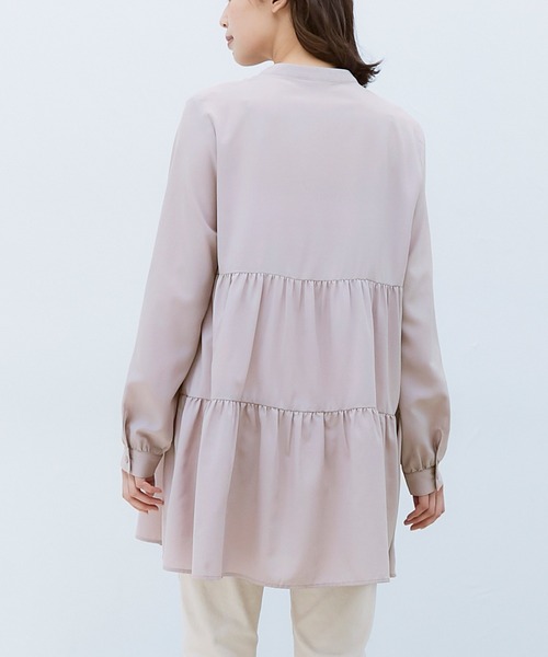 Honeys（ハニーズ）の「ティアードブラウス（シャツ/ブラウス・レディース・ホワイト/ブラック/ピンク系その他/グリーン系その他/グレイッシュベージュ・S/M/L）」の14枚目の写真