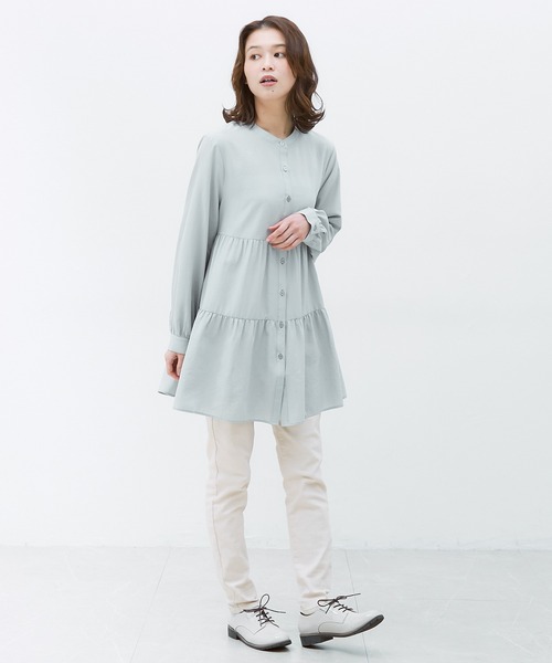 Honeys（ハニーズ）の「ティアードブラウス（シャツ/ブラウス・レディース・ホワイト/ブラック/ピンク系その他/グリーン系その他/グレイッシュベージュ・S/M/L）」の15枚目の写真