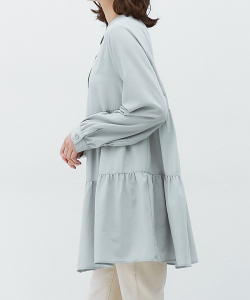 Honeys（ハニーズ）の「ティアードブラウス（シャツ/ブラウス・レディース・ホワイト/ブラック/ピンク系その他/グリーン系その他/グレイッシュベージュ・S/M/L）」の17枚目の写真