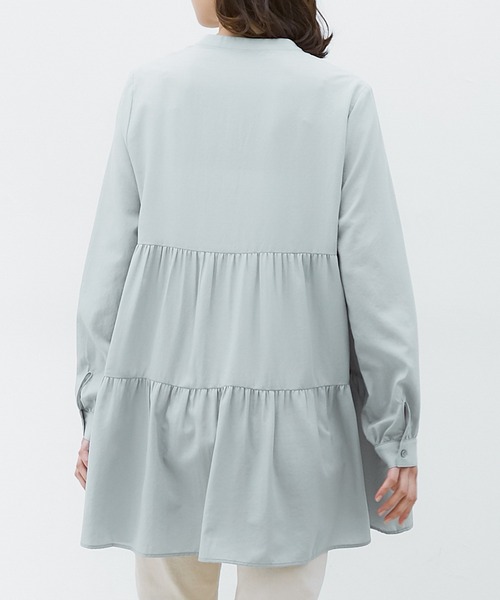 Honeys（ハニーズ）の「ティアードブラウス（シャツ/ブラウス・レディース・ホワイト/ブラック/ピンク系その他/グリーン系その他/グレイッシュベージュ・S/M/L）」の18枚目の写真