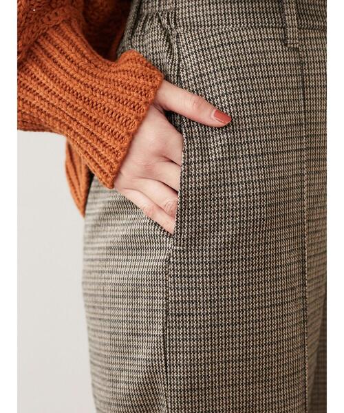 Green Parks(グリーンパークス)の「・novem9 チェックジャカードパンツ*(その他パンツ・レディース・ベージュ/ブラウン/アイボリー・FREE)」の9枚目の写真