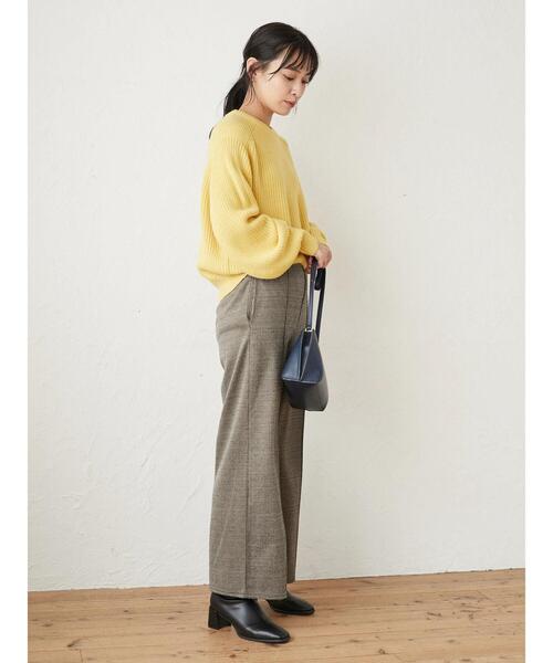 Green Parks(グリーンパークス)の「・novem9 チェックジャカードパンツ*(その他パンツ・レディース・ベージュ/ブラウン/アイボリー・FREE)」の20枚目の写真