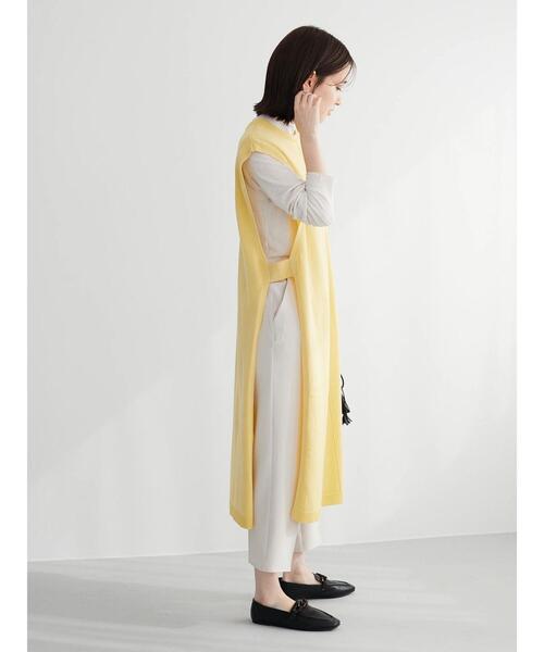 Green Parks(グリーンパークス)の「カラーロングベスト*(ベスト・レディース・ネイビー/イエロー/グリーン/ライトベージュ・FREE)」の13枚目の写真