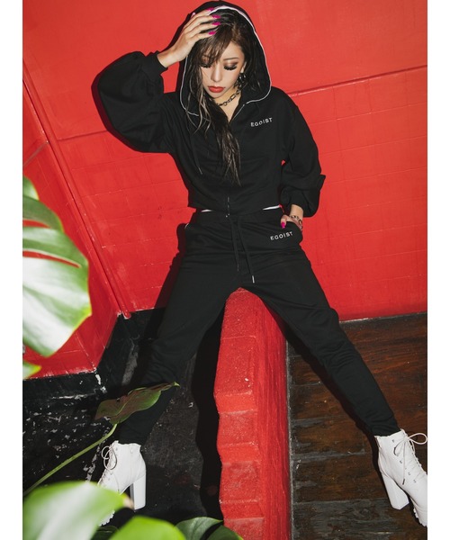 EGOIST（エゴイスト）の「ウエストラインスウェットパンツ（スウェットパンツ・レディース・ブラック/グレー・FREE）」の4枚目の写真