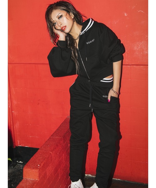 EGOIST（エゴイスト）の「ウエストラインスウェットパンツ（スウェットパンツ・レディース・ブラック/グレー・FREE）」の5枚目の写真