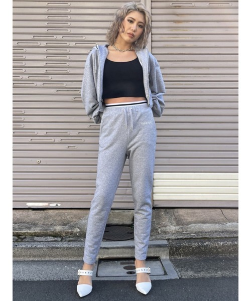 EGOIST（エゴイスト）の「ウエストラインスウェットパンツ（スウェットパンツ・レディース・ブラック/グレー・FREE）」の8枚目の写真