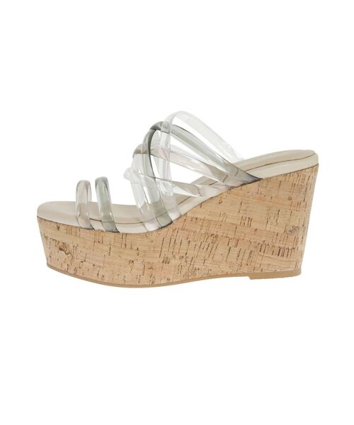 MERCURYDUO(マーキュリーデュオ)の「クリアチューブウエッジサンダル(サンダル・レディース・ベージュ/ミント/クリア・38/36/34)」の2枚目の写真