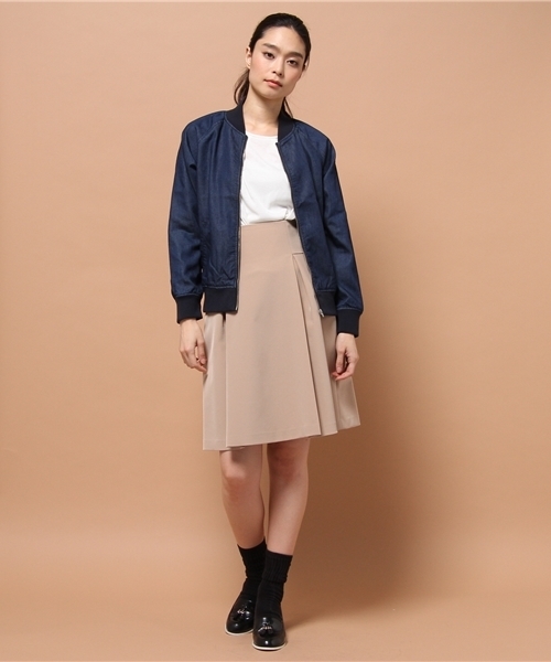 GIORDANO（ジョルダーノ）の「[GIORDANO]デニムMA-1ジャケット（デニムジャケット・レディース・インディゴブルー/ネイビー・FREE）」の6枚目の写真