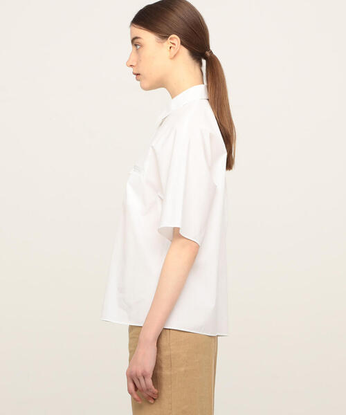 TOMORROWLAND （トゥモローランド）の「コットン ハーフスリーブシャツ（シャツ/ブラウス・レディース・ホワイト/ブラック/ブルー系その他/ブルー系その他2・36）」の8枚目の写真