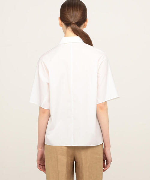 TOMORROWLAND （トゥモローランド）の「コットン ハーフスリーブシャツ（シャツ/ブラウス・レディース・ホワイト/ブラック/ブルー系その他/ブルー系その他2・36）」の9枚目の写真