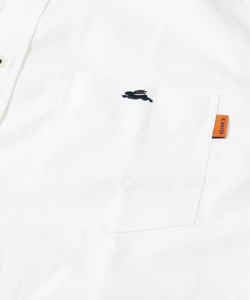 KRIFF MAYER（クリフメイヤー）の「リラックスoxシャツ半袖（シャツ/ブラウス・メンズ・ベージュ/ネイビー/オフホワイト/サックスブルー・MEDIUM/LARGE/X-LARGE）」の8枚目の写真