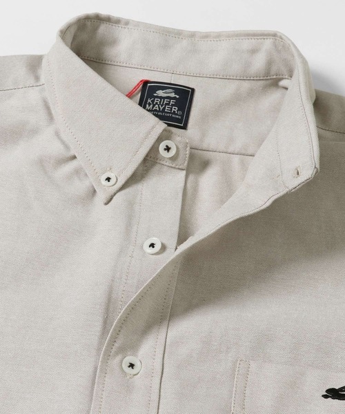 KRIFF MAYER（クリフメイヤー）の「リラックスoxシャツ半袖（シャツ/ブラウス・メンズ・ベージュ/ネイビー/オフホワイト/サックスブルー・MEDIUM/LARGE/X-LARGE）」の9枚目の写真