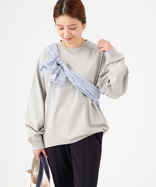 JOURNAL STANDARD(ジャーナルスタンダード)の「タックスウェットシャツ(Tシャツ/カットソー・レディース・ホワイト/チャコールグレー/ブラック/グリーン/ダークブルー・FREE)」の11枚目の写真