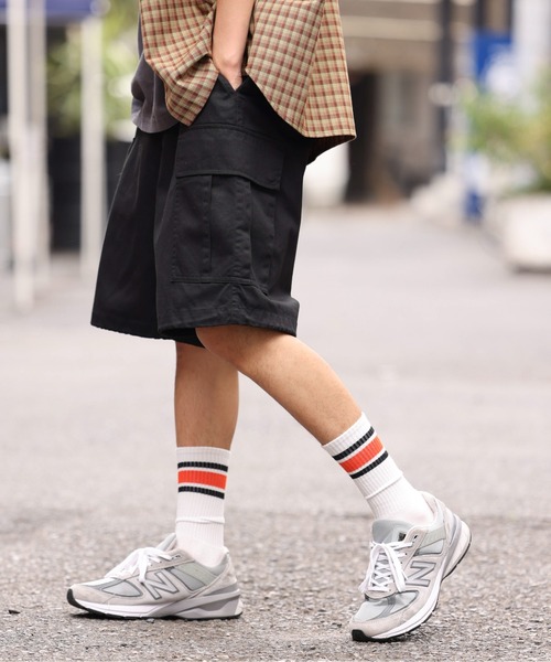 WEGO（ウィゴー）の「WEGO/ワイドカーゴショーツ（カーゴパンツ・メンズ・カーキ/ブラック/ホワイト・LARGE/MEDIUM）」の10枚目の写真