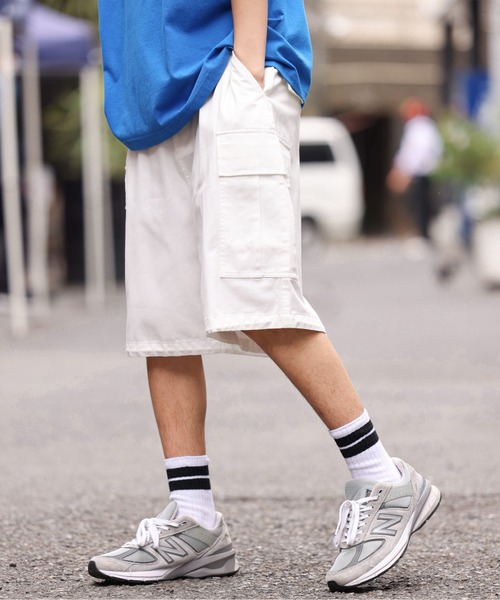 WEGO（ウィゴー）の「WEGO/ワイドカーゴショーツ（カーゴパンツ・メンズ・カーキ/ブラック/ホワイト・LARGE/MEDIUM）」の14枚目の写真