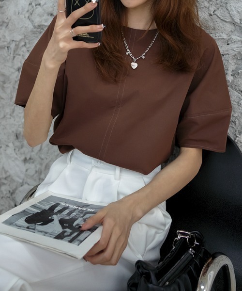 Diosfront(ディオスフロント)の「ボリュウームスリーブブラウス(シャツ/ブラウス・レディース・ホワイト/ベージュ/サックスブルー/イエロー/ライトグリーン/モカ・FREE)」の4枚目の写真