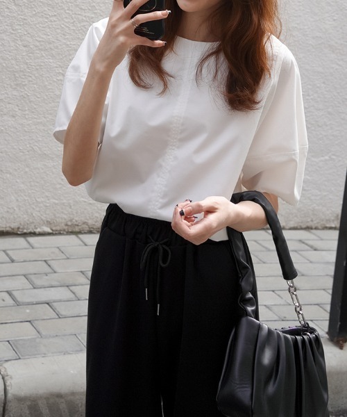 Diosfront(ディオスフロント)の「ボリュウームスリーブブラウス(シャツ/ブラウス・レディース・ホワイト/ベージュ/サックスブルー/イエロー/ライトグリーン/モカ・FREE)」の14枚目の写真