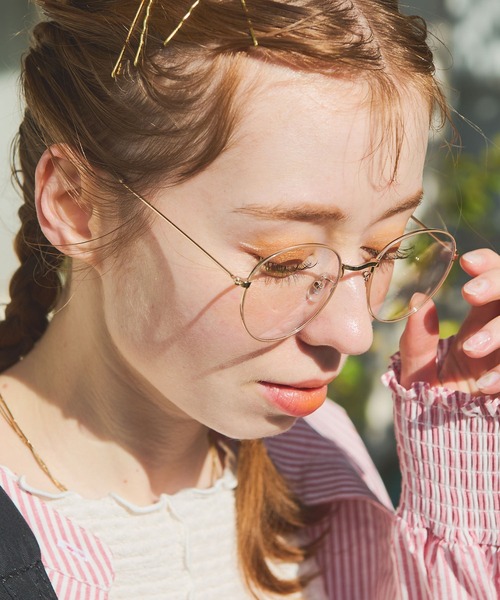 Crisp（クリスプ）の「メタルフレームグラス（メガネ・レディース・ブラック/ベージュ/ブラウン・FREE）」の3枚目の写真