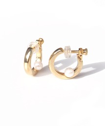 SALON | 金具が目立たないミニパールフープイヤリング(イヤリング)