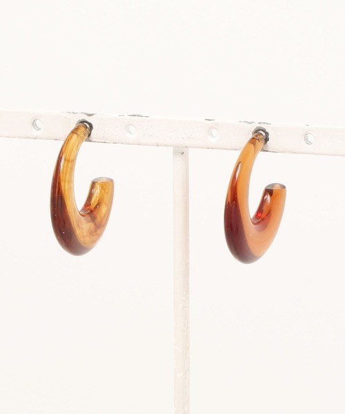 LAKOLE（ラコレ）の「クリアスクエアフープピアス / 271662（ピアス（両耳用）・レディース・ブラウン/その他3・FREE）」の6枚目の写真