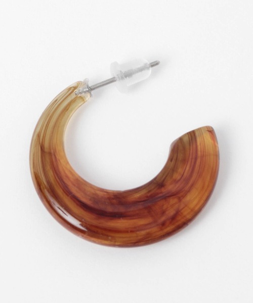 LAKOLE（ラコレ）の「クリアスクエアフープピアス / 271662（ピアス（両耳用）・レディース・ブラウン/その他3・FREE）」の4枚目の写真