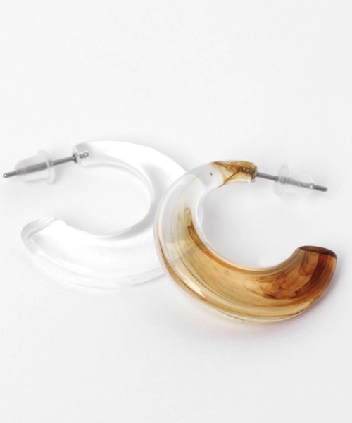 LAKOLE（ラコレ）の「クリアスクエアフープピアス / 271662（ピアス（両耳用）・レディース・ブラウン/その他3・FREE）」の5枚目の写真