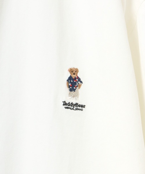 Salong hameu(サロン ハミュー)の「TEDDY BEAR(テディベア)ワンポイント刺繍 半袖ボタンダウンシャツ メンズ レディース(シャツ/ブラウス・メンズ・ホワイト/ネイビー・L/S/M)」の8枚目の写真