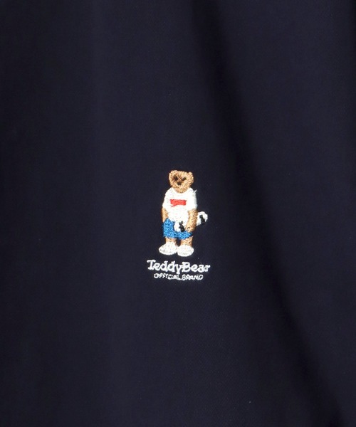 Salong hameu(サロン ハミュー)の「TEDDY BEAR(テディベア)ワンポイント刺繍 半袖ボタンダウンシャツ メンズ レディース(シャツ/ブラウス・メンズ・ホワイト/ネイビー・L/S/M)」の9枚目の写真