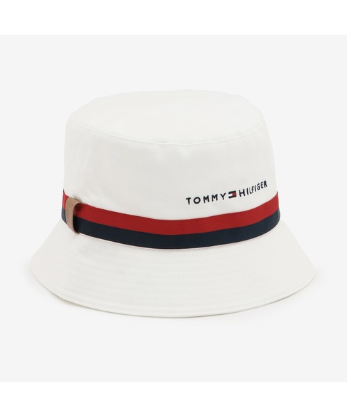 TOMMY HILFIGER(トミーヒルフィガー)の「カラーテープバケットハット(ハット・メンズ・ホワイト・FREE)」の1枚目の写真